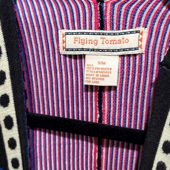 Flying Tomato Colorful Geometric Patterned Poncho Small/Medium - Picture 3 of 5